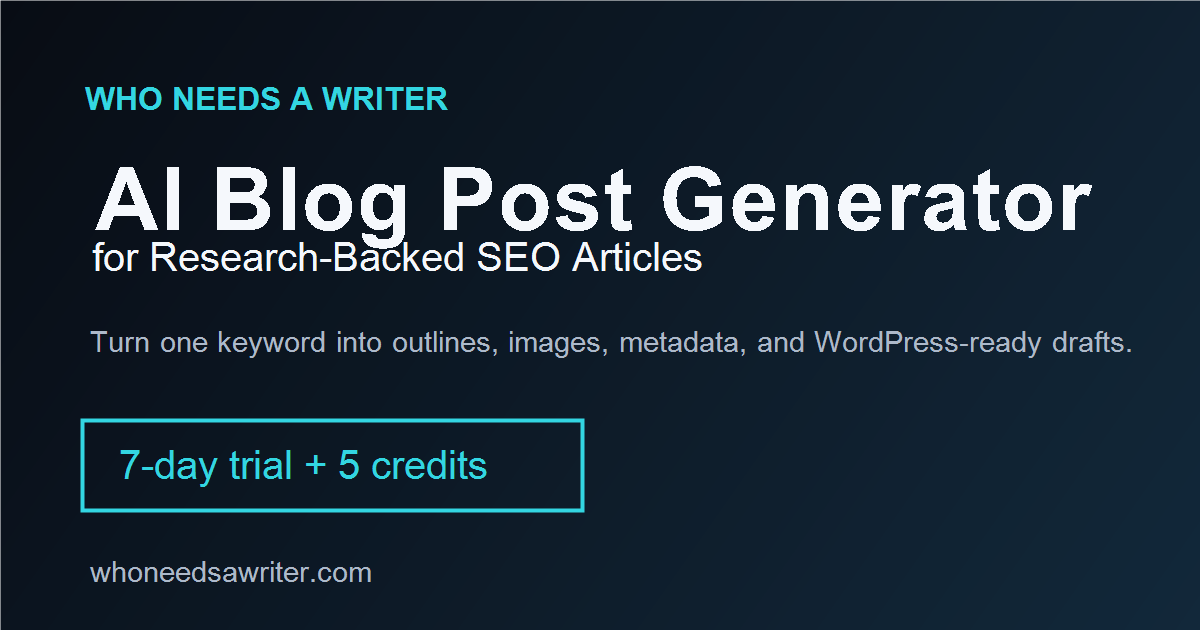 Who Needs a Writer
